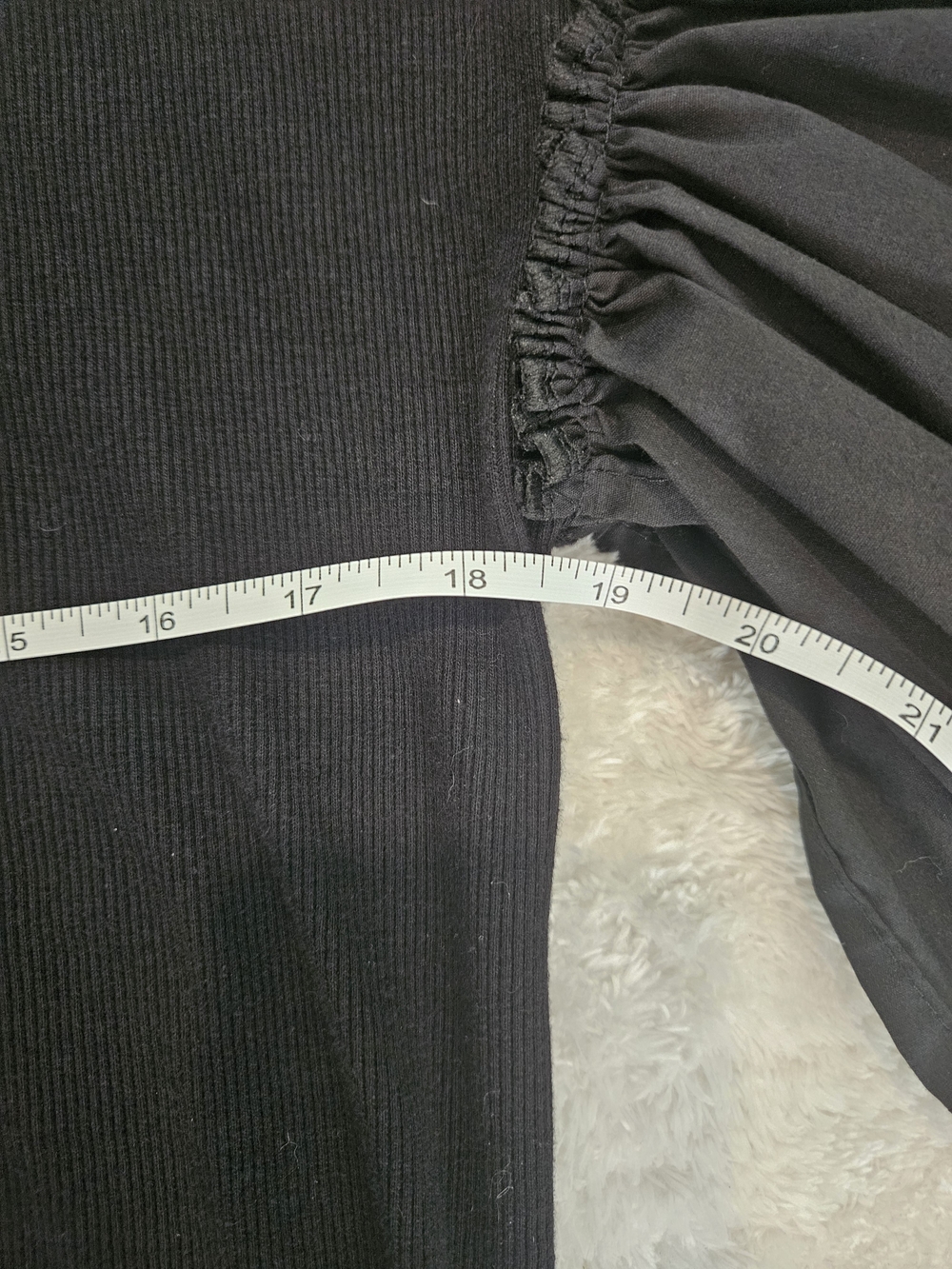 Black Ruffle Blouse Size 2 Bohemian Avant Garde Spanish Monochrome Knit - Picture 4 of 8